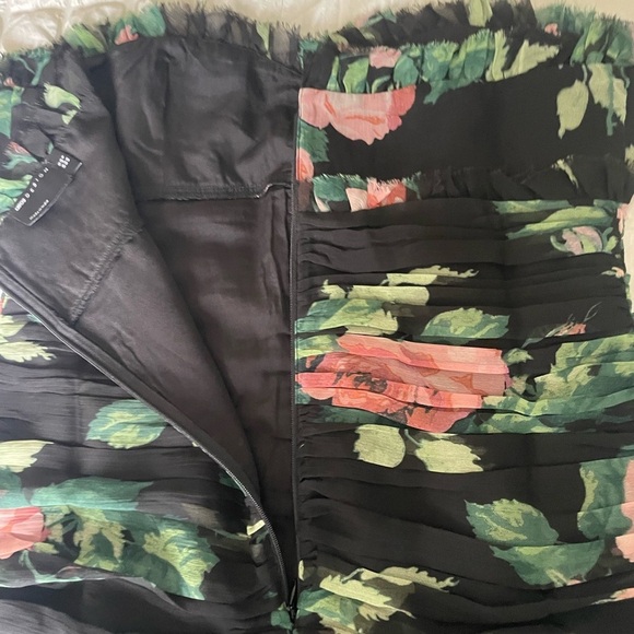 ASOS Strapless Black Floral Chiffon Mini Floral Dress - Picture 8 of 10